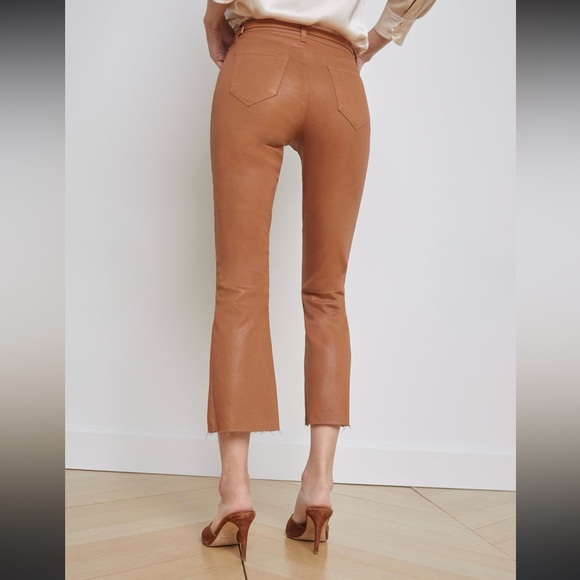 L'AGENCE Denim - L’Agence Kendra High-Rise Coated Crop Flare Jean Size 27- 
26” Inseam